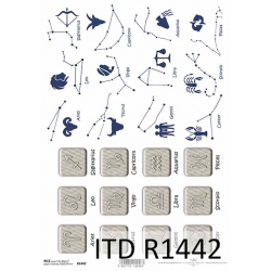 Papier ryżowy A4 R1442 , znaki zodiaku
